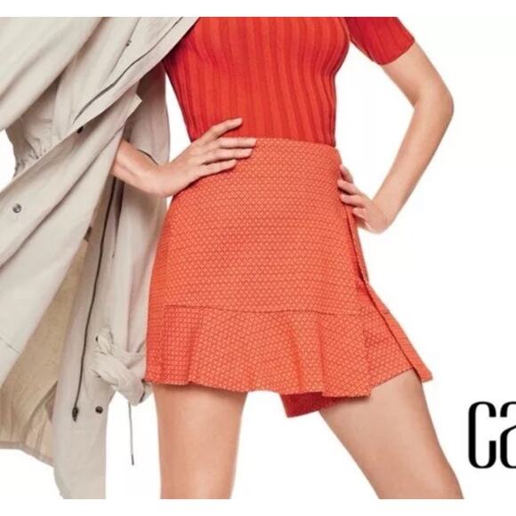 CAbi Dresses & Skirts - CAbi Matchmaker Skort Women's Sz 4 Tigerlily Orange Diamond Shorts Active Preppy